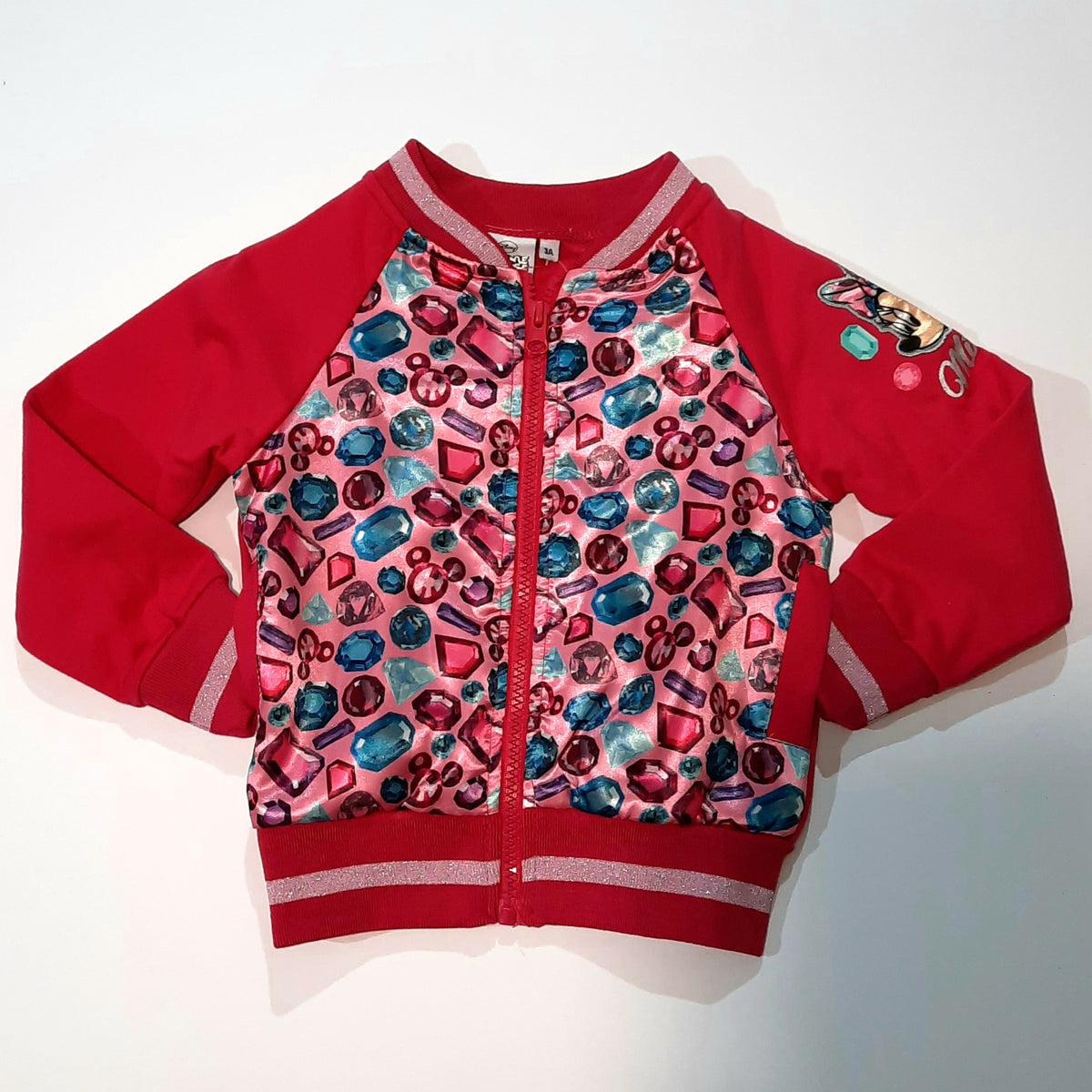 Bluza jacheta fetite Disney Minnie Mouse nestemate fucsia si bleumarin 3 ani