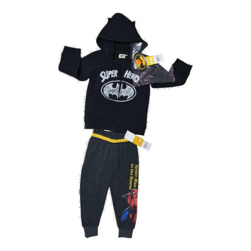 Mega-Lot Premium 17 piese băieți mărimea 3 ani (92-98 cm) - Hanorac Batman, vestă fâș, haine noi Spider-Man și ochelari Avengers CADOU