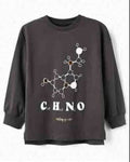 Tricou Copii Zippy cu Mânecă Lungă Gri-Antracit Imprimeu Grafic | NOU CU ETICHETĂ | Mărimi 5-8 ani