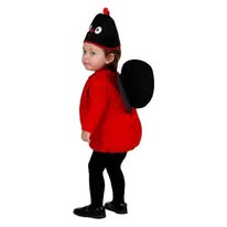Costum buburuză pentru copii, vedere laterală cu aripile atașate