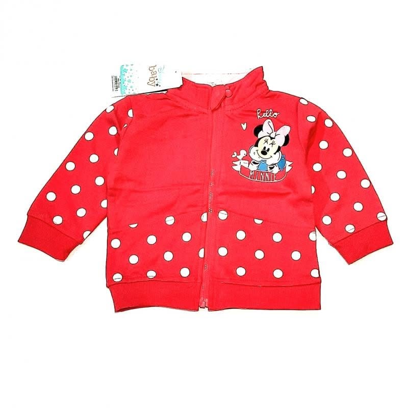 Bluza jacheta fetite Disney Baby Minnie Mouse roz buline albe fermoar