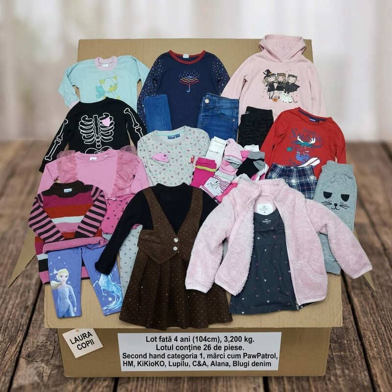 Lot Complet Hăinuțe Copii Second Hand ,Calitatea 1 – Fetiță, 4 ani(104cm)
