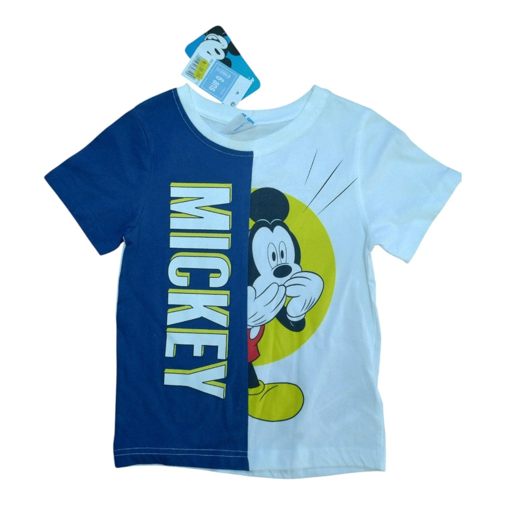 Tricou Mickey Mouse pentru copii, roșu cu alb, cu mâneci scurte