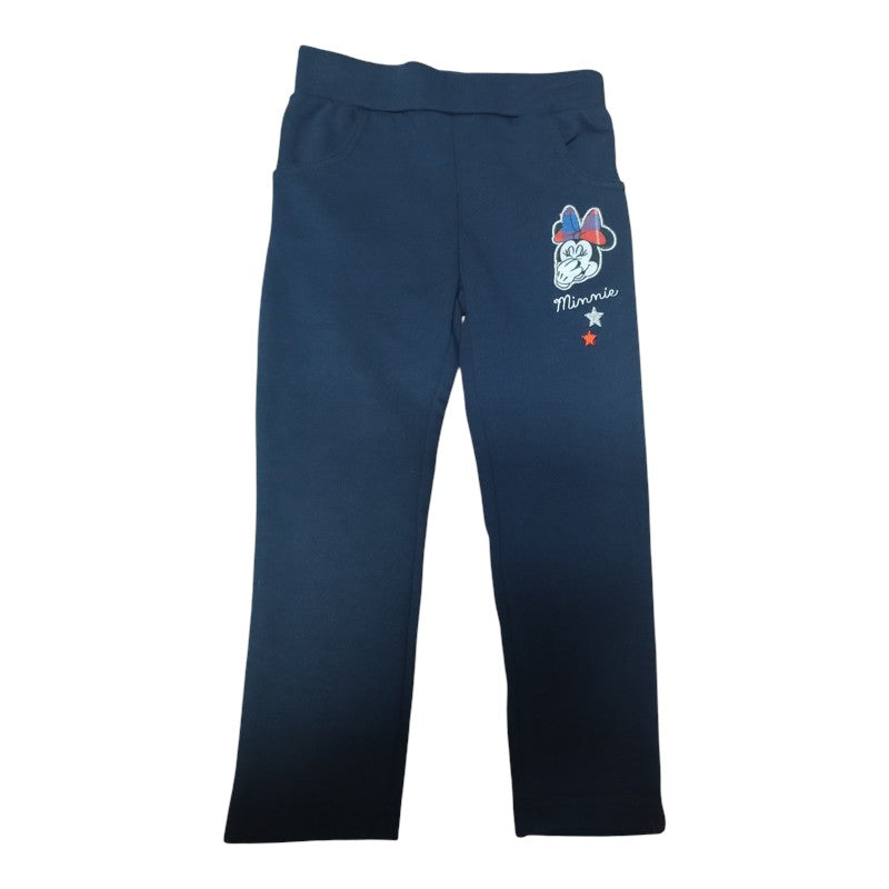 Pantaloni bleumarin cu broderie Minnie Mouse