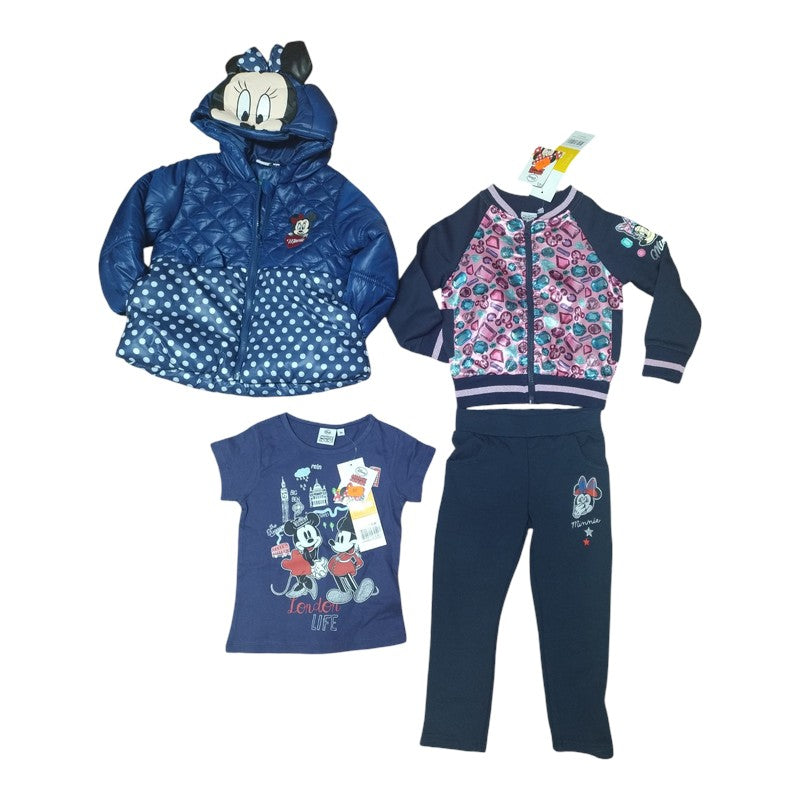 Compleu Minnie Mouse pentru fetițe, 4 piese, mărimea 3 ani
