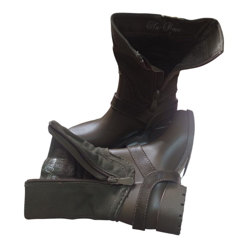 Cizmulițe copii Max Shoes cu fermoar și căptușeală ușoară