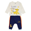 Compleu Disney Baby Simba din bumbac, crem și bleumarin