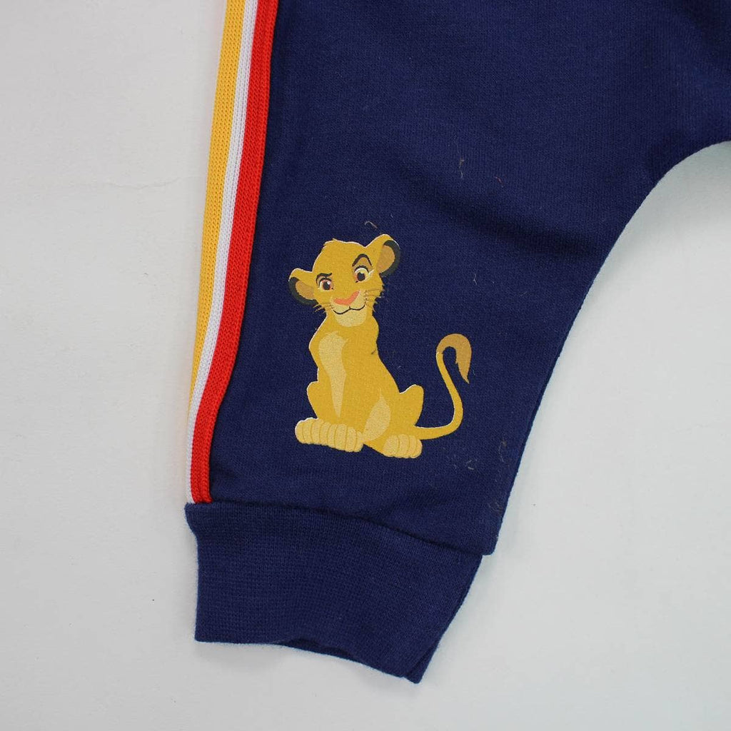 Compleu Disney Baby Simba din bumbac, crem și bleumarin