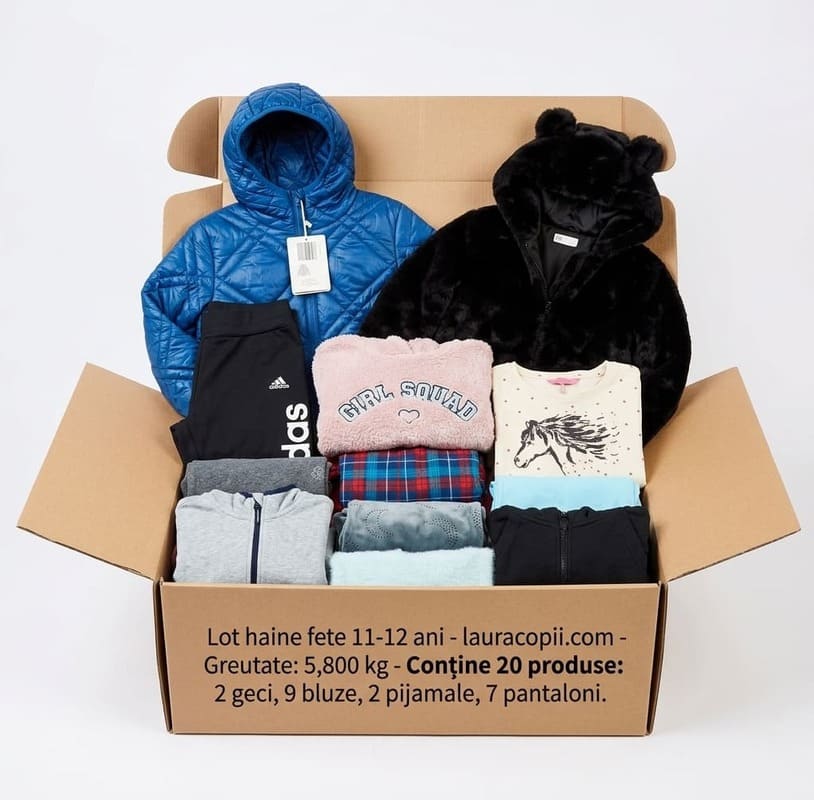 1. Mega-Lot Toamnă-Iarnă Fetiță 11-12 ani (146-152 cm) – 20 Piese de Brand (H&M, Adidas) + 2 Geci Incluse