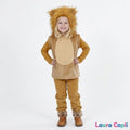 Costum de carnaval leu pentru copii, vestă cu glugă și coamă