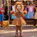 Costum de carnaval leu pentru fetițe, rochie cu tul și glugă