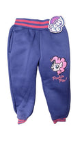 Pantaloni de trening vătuiți bleumarin My Little Pony cu aplicație cusută și glitter, mărimea 98 (3 ani)