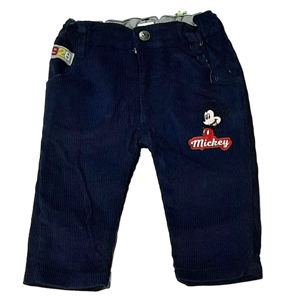 Pantaloni catifea raiată Disney Baby Mickey Mouse bleumarin bebeluși