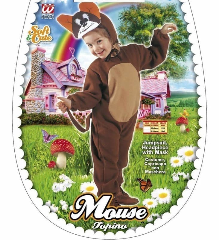 Costum de carnaval șoricel Widmann pentru copii, maro