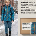 Set iarna baiat geaca Snow Peaks pantaloni cargo 158cm