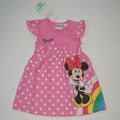 Rochiță roz Disney Baby Minnie Mouse cu inimioare albe și curcubeu, 6 luni