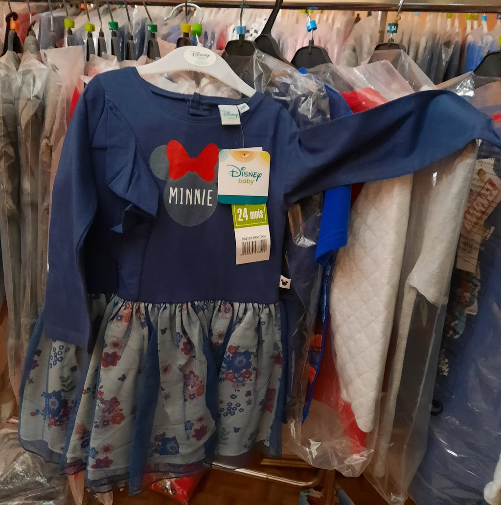 Rochie Disney Baby Minnie Mouse bleumarin pe umeraș, cu eticheta de 24 luni