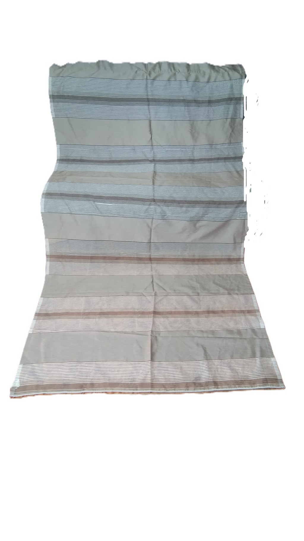 Set 2 Perdele Avelino poliester cu Dungi Maro și Crem, 137 x 245 cm – Secondhand ca Nou
