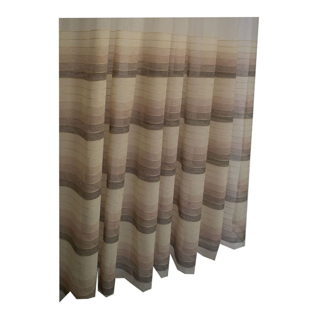 Set 2 Perdele Avelino poliester cu Dungi Maro și Crem, 137 x 245 cm – Secondhand ca Nou