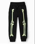 Pantaloni Trening Copii Zippy Fleece Negri cu Imprimeu Schelet | NOU CU ETICHETĂ | Mărimi 2-12 ani