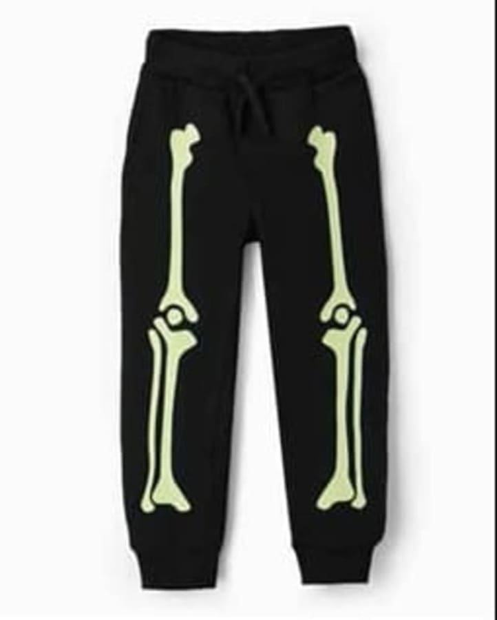 Pantaloni Trening Copii Zippy Fleece Negri cu Imprimeu Schelet | NOU CU ETICHETĂ | Mărimi 2-12 ani