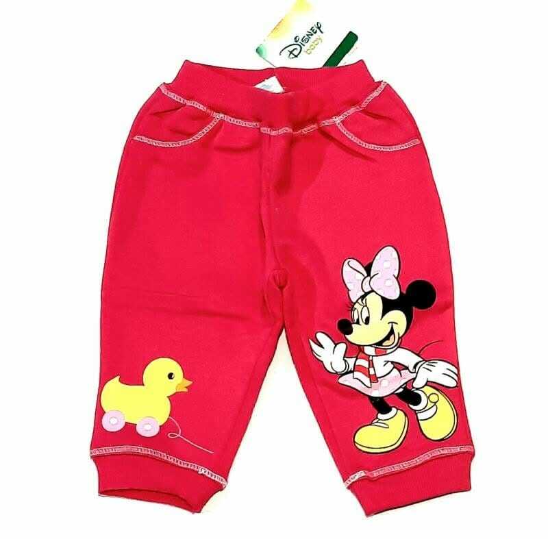 Pantaloni Disney Baby Minnie Vătuiți Roșu – Bumbac 100% | 12-18 și 23 luni