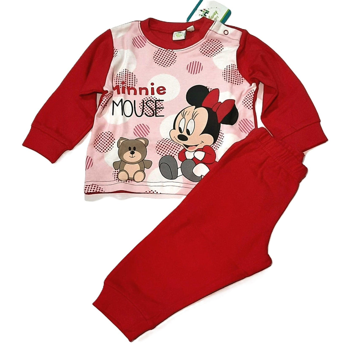 Pijama Minnie Mouse Disney Baby rosu inchis 24 luni