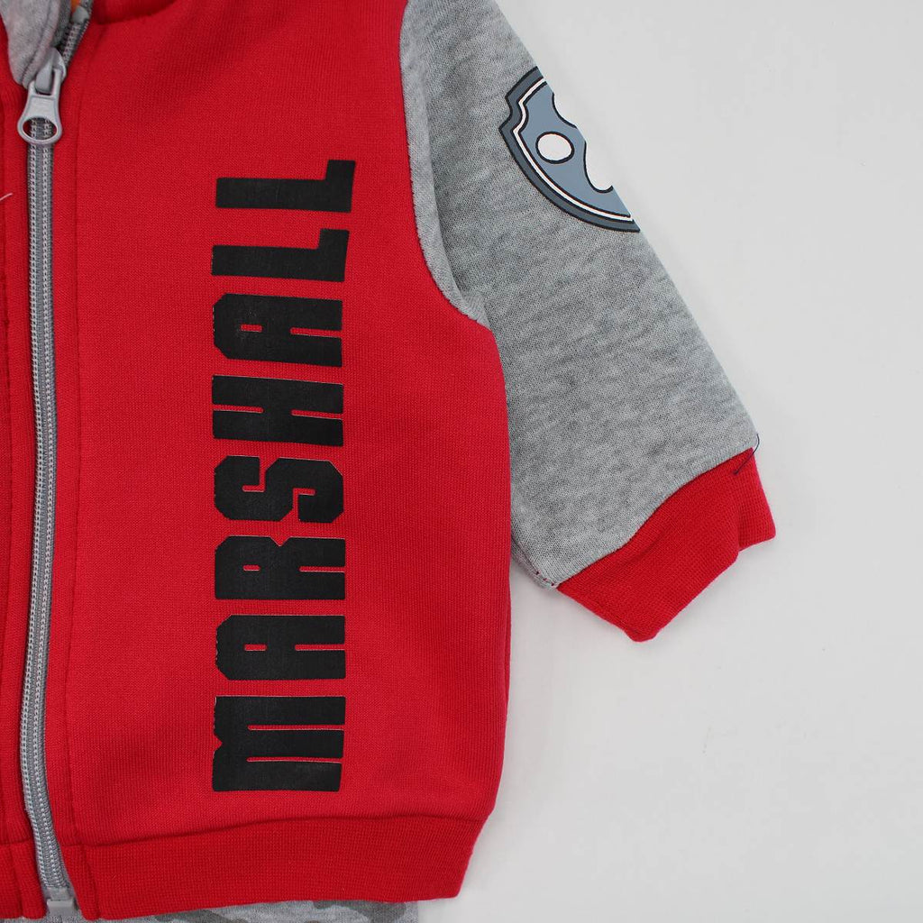 Trening Paw Patrol Marshall - detaliu text MARSHALL și fermoar roșu